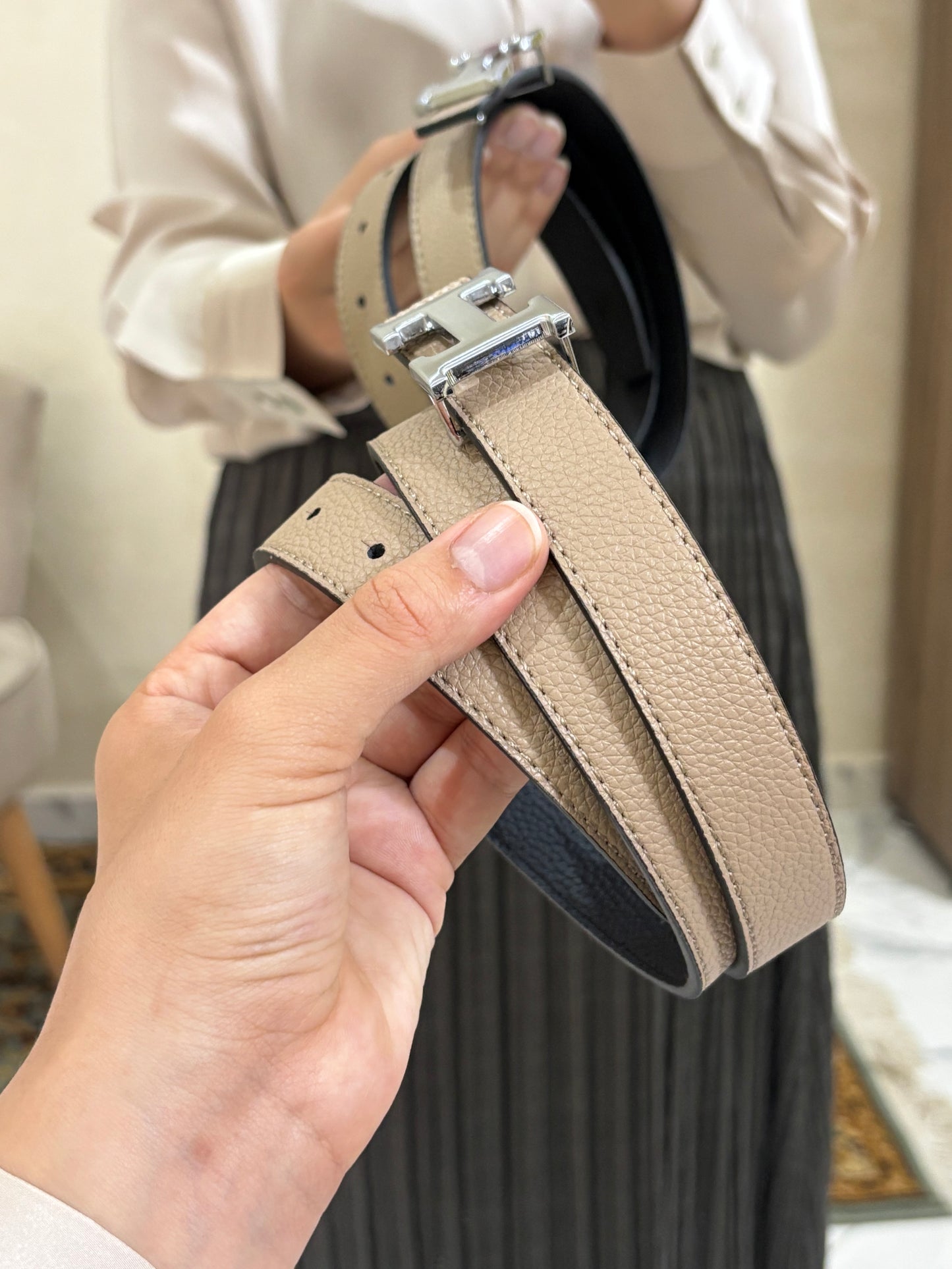 Ceinture H doubles faces