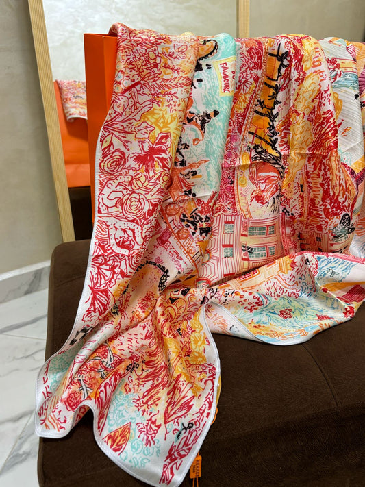 Foulard en soie satinée 015